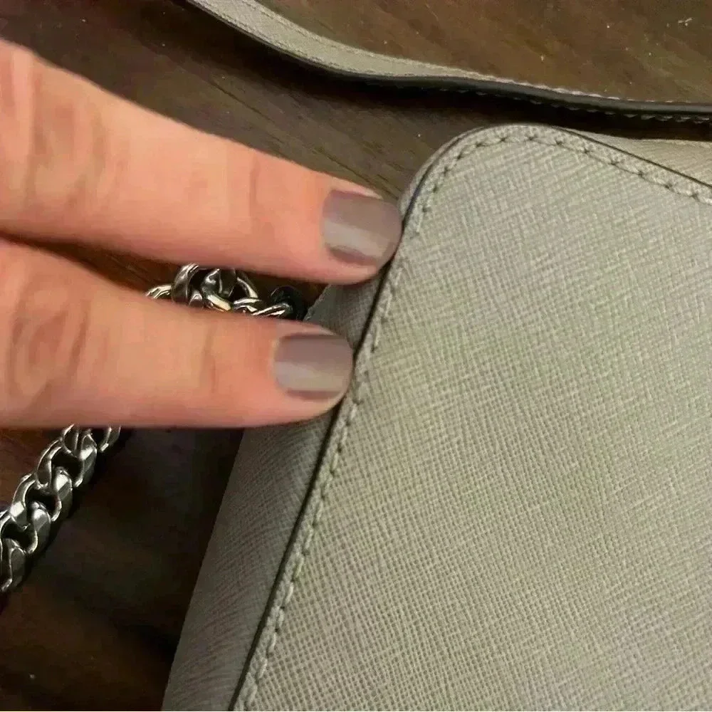 Michael Kors Jet Set Saffiano Leather Crossbody Bag Grey